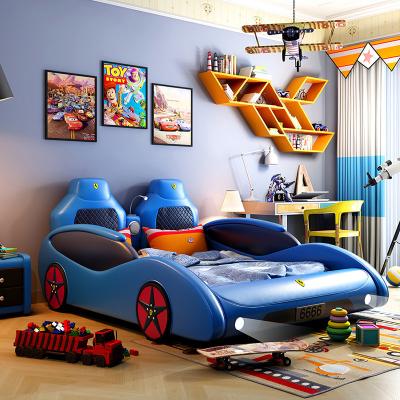 China Modern Children Furniture Blue Modern Car Bed Kids Car Beds Boys Fashion Design Sports Car Styling for sale