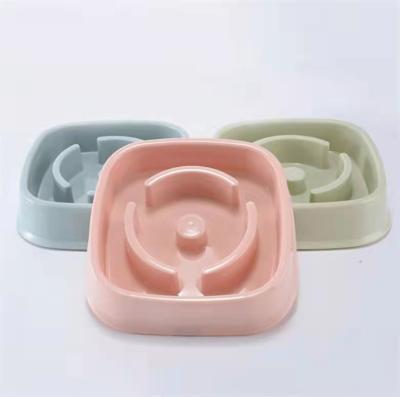 China Customized Viable Color Non-Toxic Portable PP Dog Cat Feeding Bowl Smart Slow Pet Feeder for sale