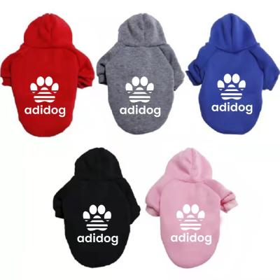 China Viable Customized Size Adidog Puppy Hoodie Sweater Coat Cotton Warm Dog Clothes for sale