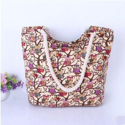 China Printing Polyester Tote Organic Beach Bag Women Polyester and Canvas 3 pcs or Negotiable Custom Printing Sets 39x36x15cm 5 Days Flowers for sale