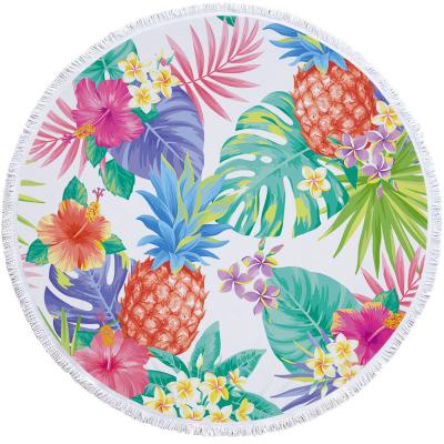 China QUICK DRY Beach With Cool Towel Pineapple Pattern Round Beach Towel for sale