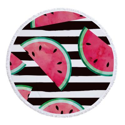 China Beautiful Fruit Pattern QUICK DRY Beach Towel Round Microfiber Circle Beach Towel for sale