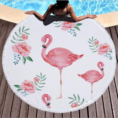 China QUICK DRY Super Flamingo Round Microfiber Towel Circle Beach Towel for sale