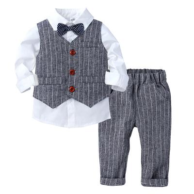 China 2020 Longsleeve Amazon Success New Design Baby Boy Handsome 3 Pcs Clothes Suit for sale