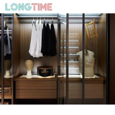 China Manufacturers Direct Modern Design (Other) Clear Glass Wardrobe Adjustable With Sliding Door for sale