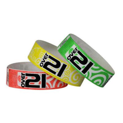 China Dupont Tyvek Paper Wristbands , Custom Printed Tyvek Wristbands for sale