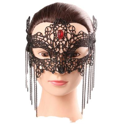 China Sexy black lace fashion half face eye mask lace fox mask exaggerated ball accessories wholesale for sale