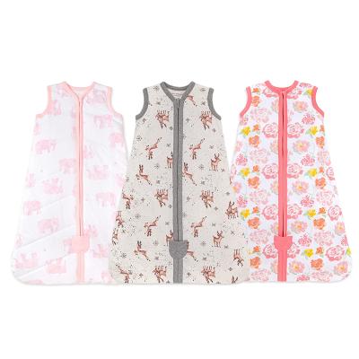 China Newborn Wrap Baby Clothes Stroller Customized Summer Baby Muslin Cotton Sleeping Bag Breathable Infant Infant Zipper Up Sleep Suit Bag for sale