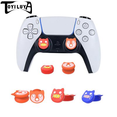 China TOYILUYA Ps4 Button Silicone Cover Joy Pig Thumbstick Grip Ps Controller Non-Slip Silicon Dustproof Shockproof Waterproof 5 Thumb Sticks for sale