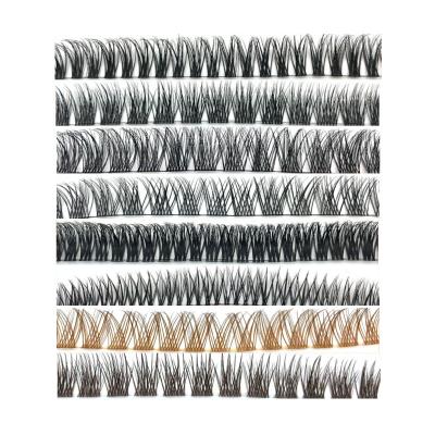 China Hand Made /curl /customized DIY Thick Eyelash Extension Segmented Lash Bundles Soft Ribbon Strip Lashes Makeup Dramatic Strands for sale