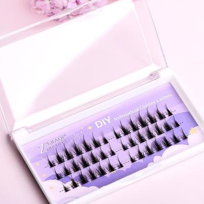 China Pure white lazy natural simulation segmented single group eyelash desire moonlight new ultra lightly push back false eyelashes for sale