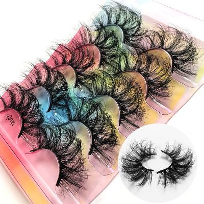 China 25mm Thick/ Long/Fluffy/Multi-Layer/Comfortable Faux Mink 3d Mink Lashes Cotton Lashes Pink Green Red Black Shaft Multi Colored Lashes Multi Colored for sale