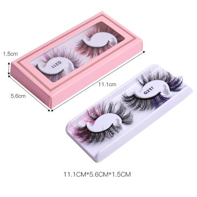 China Long/Fluffy/Multi-Layer/Comfortable New Lash Strip Russian Colored Eyelashes 2022 Faux Mink Lashes New Trend Strip Hot Selling Colored Eyelash Thick/ for sale