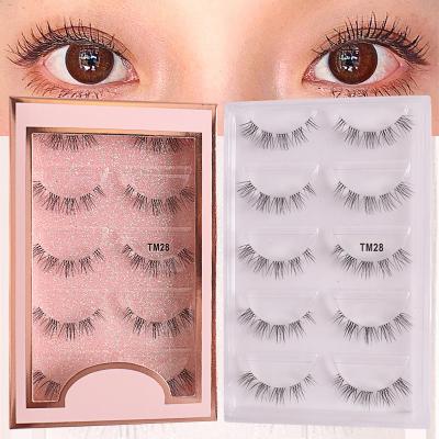 China Long/Fluffy/Multi-Layer/Comfortable Eyelashes Hair New Product Multi-Layer Three-Dimensional Thin Thin Natural Synthetic Thick False Eyelashes/5 Pairs for sale