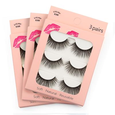 China Wholesale Natural Long Faux Mink Lashes Eye Lashes Synthetic Mink Eyelashes and Private Label 3d Eyelashes for sale