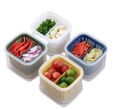 China Hot Selling Steamable Kitchen Colander Food Containers Containers For Fridge Colander With Lid Product Saver Fruit Vegetable Containers for sale