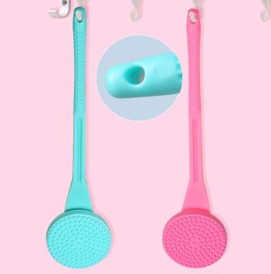 China Long Back Handle Bathroom Scrubs Back Brush Body Massager Body Shower Brush Removable Long Handle Bath Brush for sale