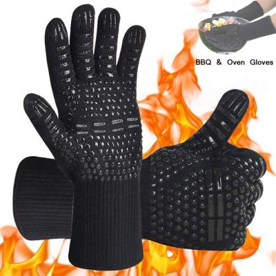 China Grill Baking Cooking Oven Gloves Silicone BBQ Gloves Non Slip Gujia BBQ Grill 1472F Non Slip for sale