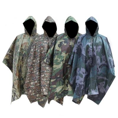 China Military Raincoat Poncho Survival Shelter Tactical Rain Proof Sturdyarmor Army Green Tactical Camouflage for sale