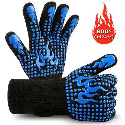 China Gujia OEM 932 F Silicone Heat Resistant Non-Slip Grill Oven Mitten Long Kitchen GRILL Gloves for Grilling Baking Cooking for sale