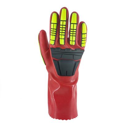 China Oil Field Oil Resistant Long Sleeve Impact Resistant Pvc Gloves For Work Protection for sale