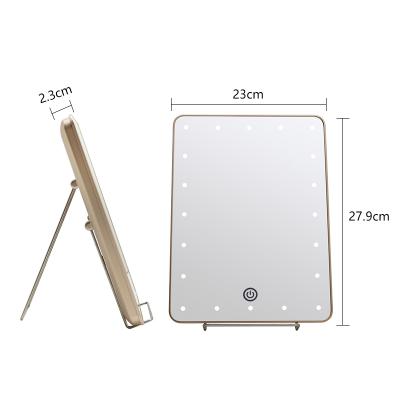 China Standing Round Lighted Make Up Mirror With Led Lights Decorative Mirror for sale