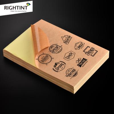 China Non Self Adhesive Sticker Brown Kraft Paper Label Sticker For Printing for sale