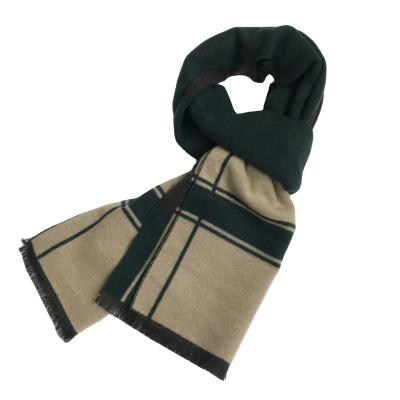 China Soft touch feeling factory direct sales winter plaid wool blend classic scarf for man for sale