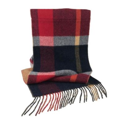 China Soft Soft Feeling Plaid Wool Cashmere Scarf With Fringes for sale