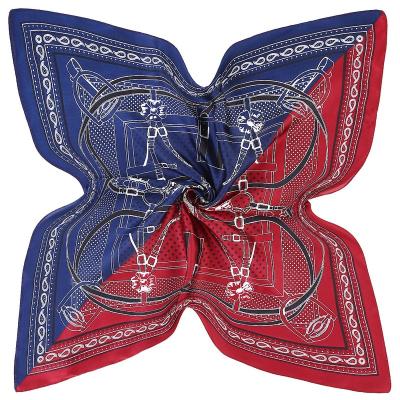 China Soft Elegant Luxury Fashionable Printing Silk Handbag Square Scarf for sale