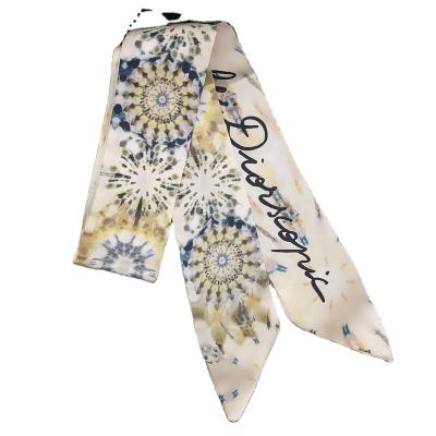 China Decoration Gift Long Narrow Accessory Digital Printing Polyester Scarf for sale