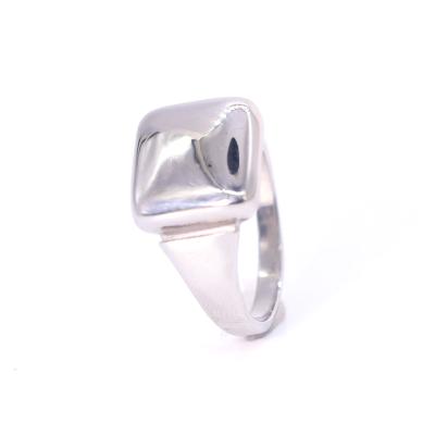 China Simple Vintage Punk Mens Ring Square Solid Stainless Steel Men Ring for sale