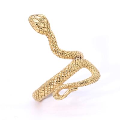 China Wholesale Punk Snake Shape Gold Stainless Steel Rings Mens Womens Rings for sale