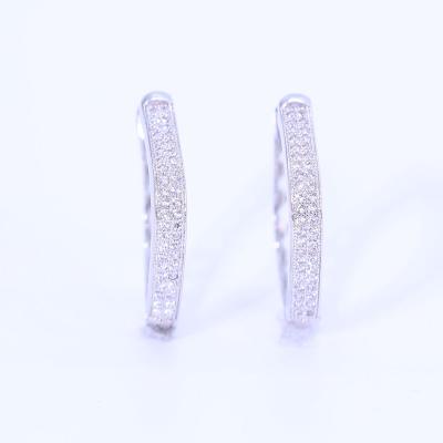 China Vintage Zircon Hoop Earrings Silver Plated Material Women's Hoop Earrings Statement Fashion Jewelry for sale