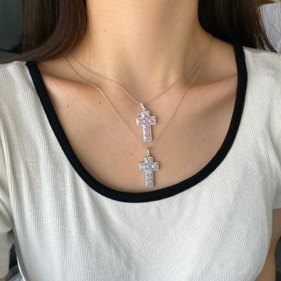 China Romantic WDM Made Zircon Pendant Necklace High Quality 8A 925 Sterling Silver Necklace For Women for sale