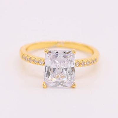 China Wholesale Simple Romantic Fashion Jewelry Rings 18K Gold Plated Colorful Square Zircon Rings Rings Jewelry For Women for sale