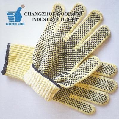 Cina La fibra di Aramid ha tagliato i guanti resistenti del lavoro Livello 5 ricoperti di punti del PVC in vendita