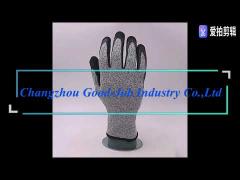 HPPE Liner 13G Nitrile dipped Gloves Sandy Nitrile Palm coated EN388 4443D Cut Resistant Gloves