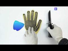 Kevlar / Aramid Fiber Anti Fire Cut Resistant  Work Gloves Coated With PVC Dots Non-Slip