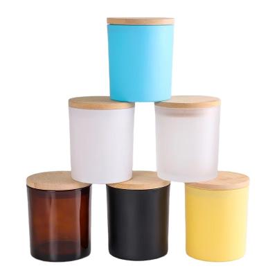 China Candle Jar Ready to Ship Matte Candle Jars Luxury Bulk Colorful Custom Making Empty Glass Candle Holders Lanterns Candle Jar for sale