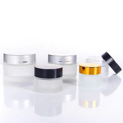 China Wholesale 100g Skin Care Clear Frosted Round Eye Use 5g Perfume Creams Cosmetic Glass Jars With Cap for sale