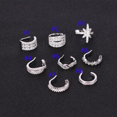 China Fashion minimalist gold women ear bone clip female cuff silver plated earrings wholesale punk no piercing ear clip for sale