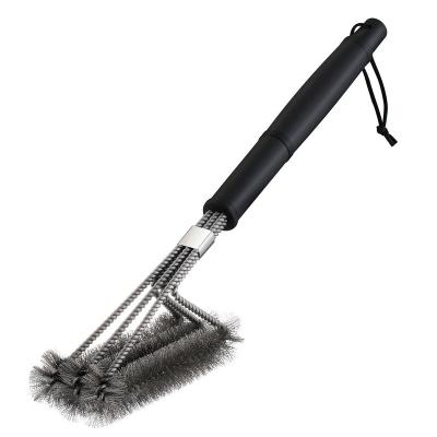 China Easily Cleaned Best Seller Barbecue Cleaning Brush With Scraper Barbecue Sweep Professional Oven Grill Stainless Steel Cleaning Brush for sale