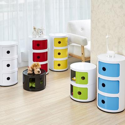 China Viable Modern Multifunctional Plastic Organizers Bedroom Bedside Table Multilayer Cosmetic Storage Box for sale