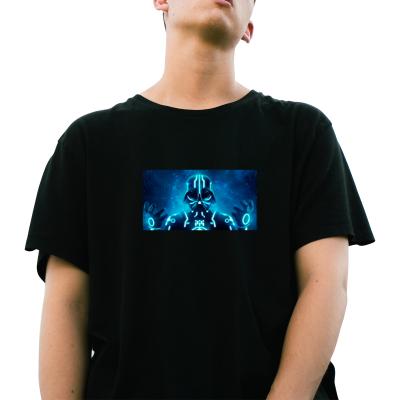 China Sound Activated Sound Activated LED Light Up Panel Music Equalizer LED T-Shirt for sale