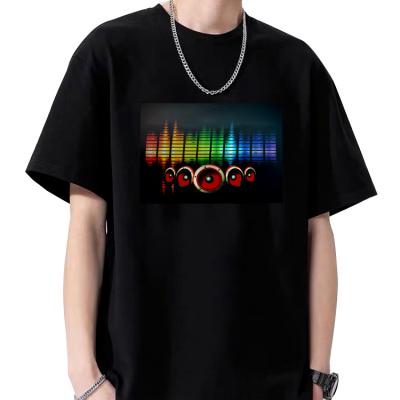 China Sound Activated USB Rechargeable Light Up Led Sound Control Music Equalizer T-shirt for sale