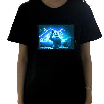 China Custom Universal El Black Light Men's and Women's Short Sleeve Glowing Led T-Shirt for sale