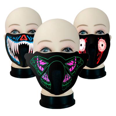 China Festival Halloween Neon Mask Led Scary Glow Mask Light Up Cosplay Mask For Festival Party for sale