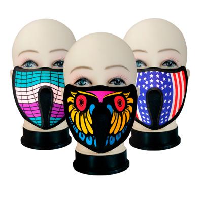 China Festival LED Halloween Noise Activated Light Up Mask Led Music Party Mask Scary Mask for sale