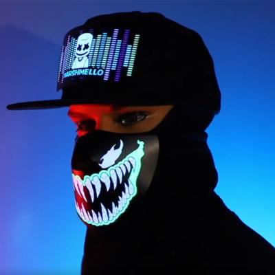 China Halloween Sound Activated Mask Music LED Light Up Praise Mask Sound Activated Party Flashing Luminous Cool Mask for sale